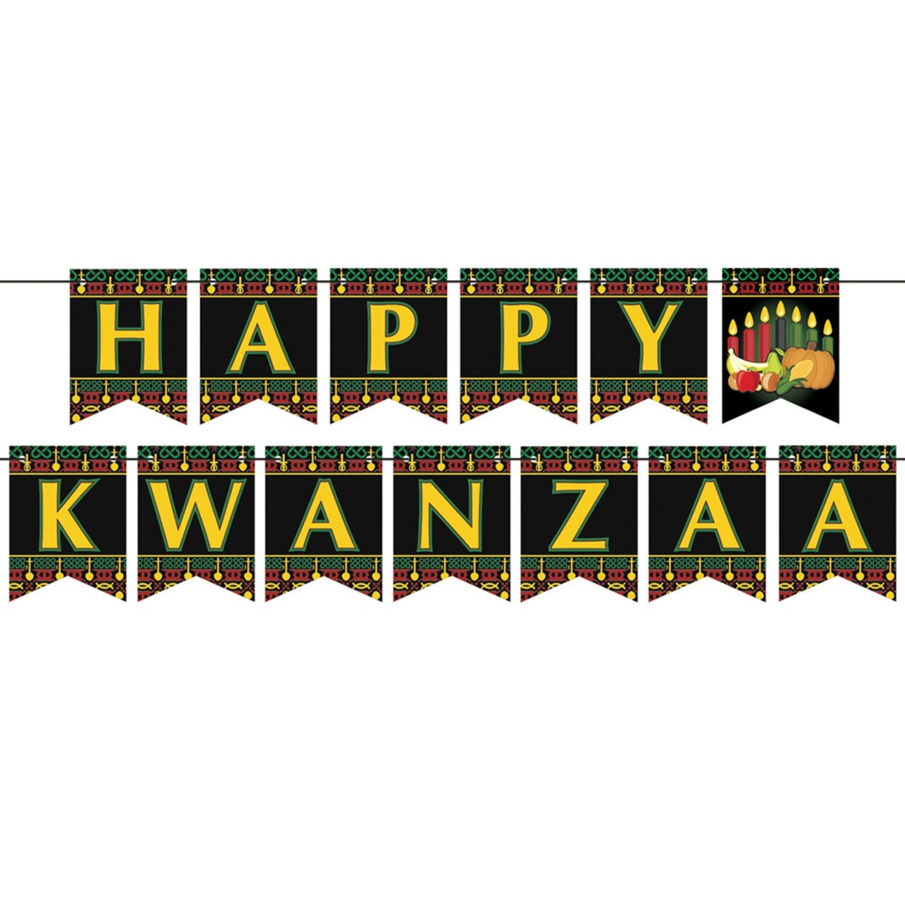 Beistle 8.25" Warm and Vibrant General Occasion Happy Kwanzaa Streamer